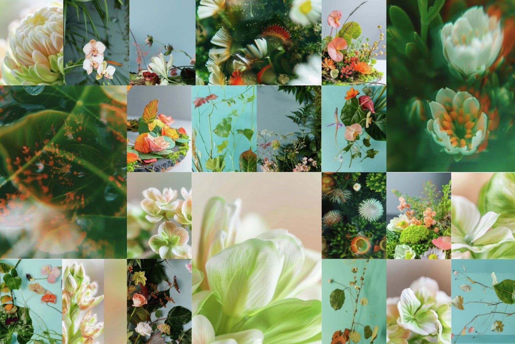 Mechanical Botanical backgrounds 4