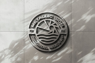 Metallic Sign Mockup