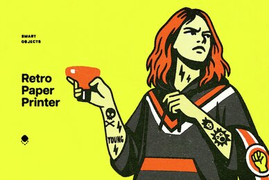 Retro Paper Printer Design Effect