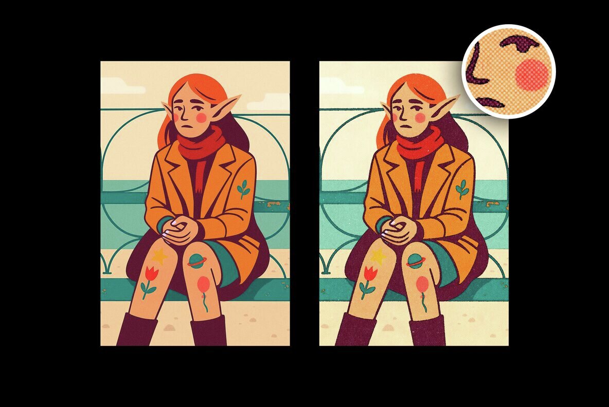 Retro Paper Printer Design Effect 4