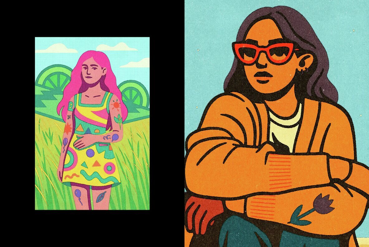 Retro Paper Printer Design Effect 6