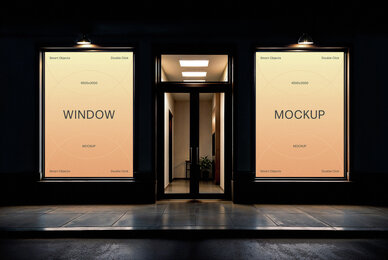 2 Outdoor Window Posters Mockup