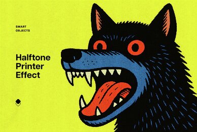 Authentic Halftone Printer Effect