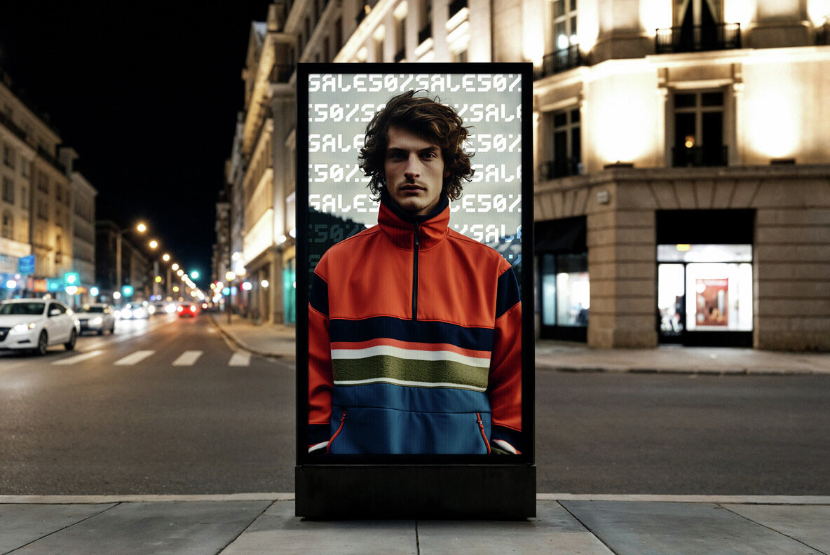 City Digital Signage Screen Mockup 2