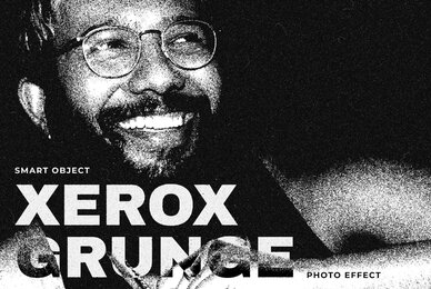 Xerox Grunge Print Image Effect Mockup