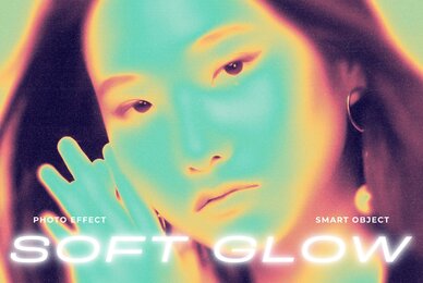 Dissolving Glitch Image Effect Mockup