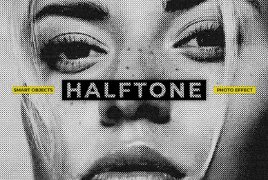 Halftone Image Effect Mockup
