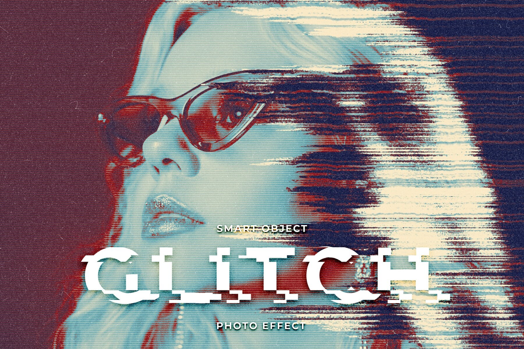 Dissolving Glitch Image Effect Mockup 1