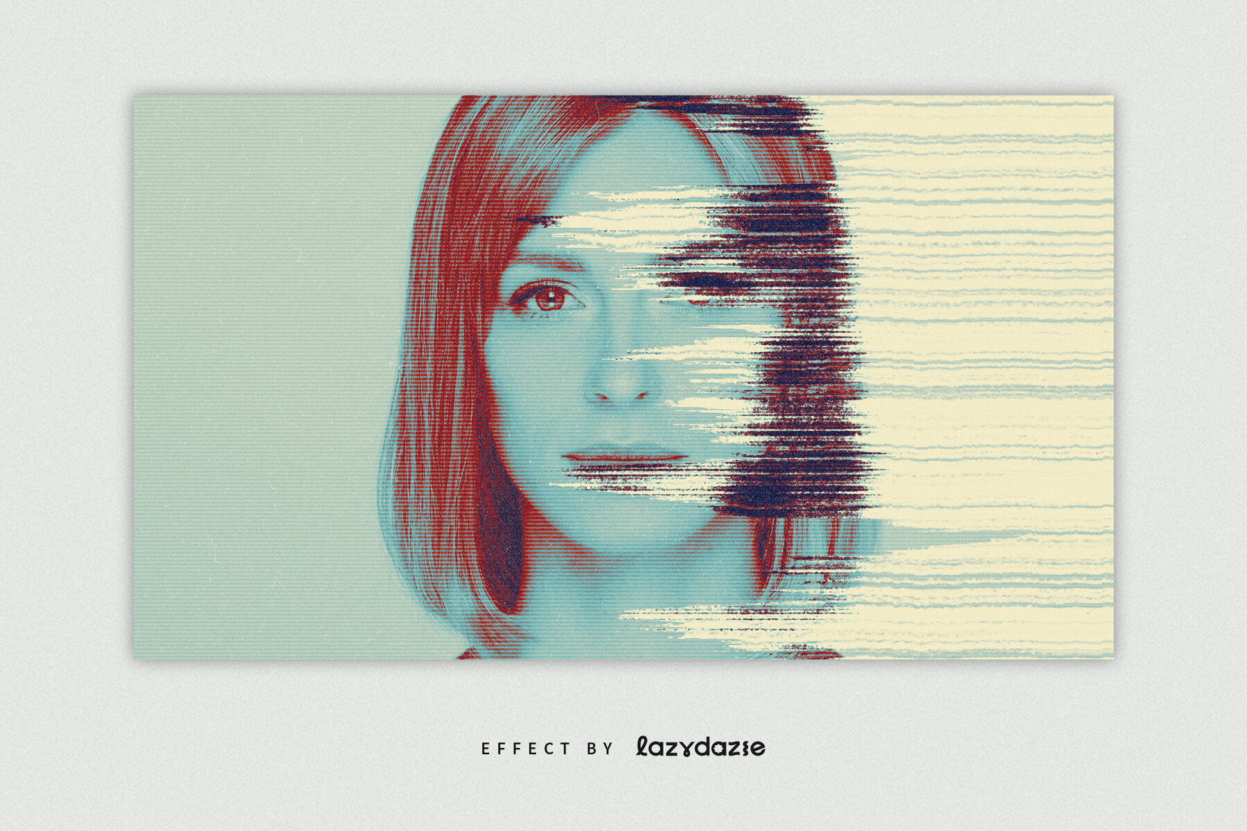 Dissolving Glitch Image Effect Mockup 2