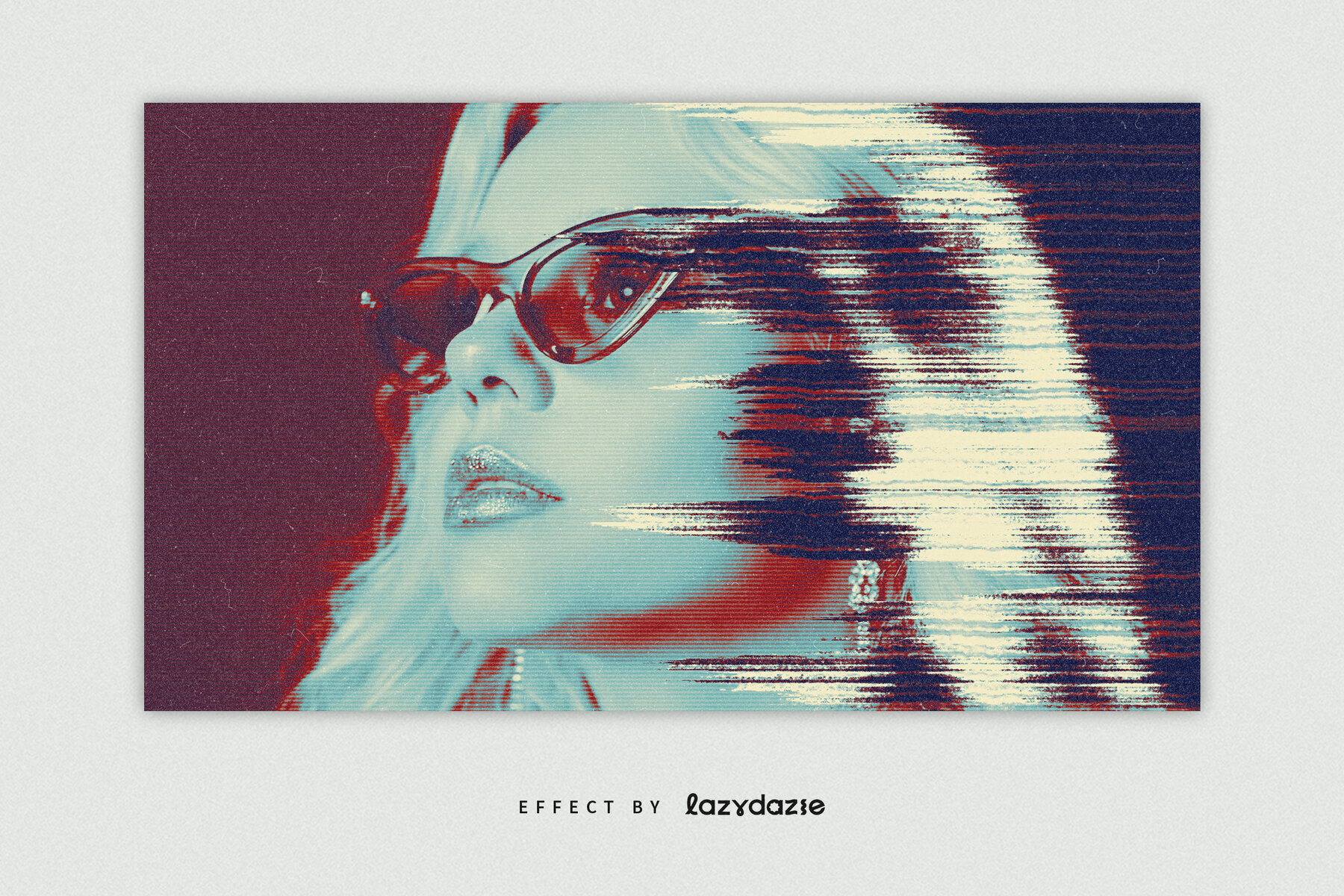 Dissolving Glitch Image Effect Mockup 3