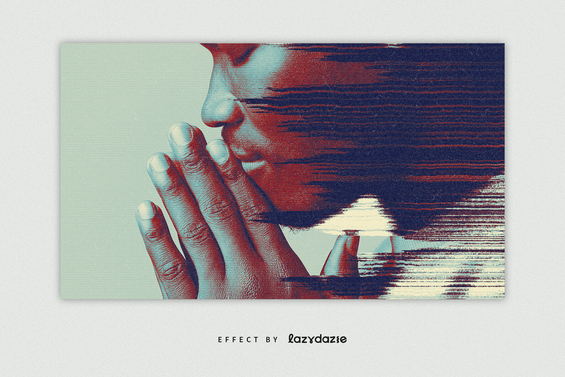 Dissolving Glitch Image Effect Mockup 4