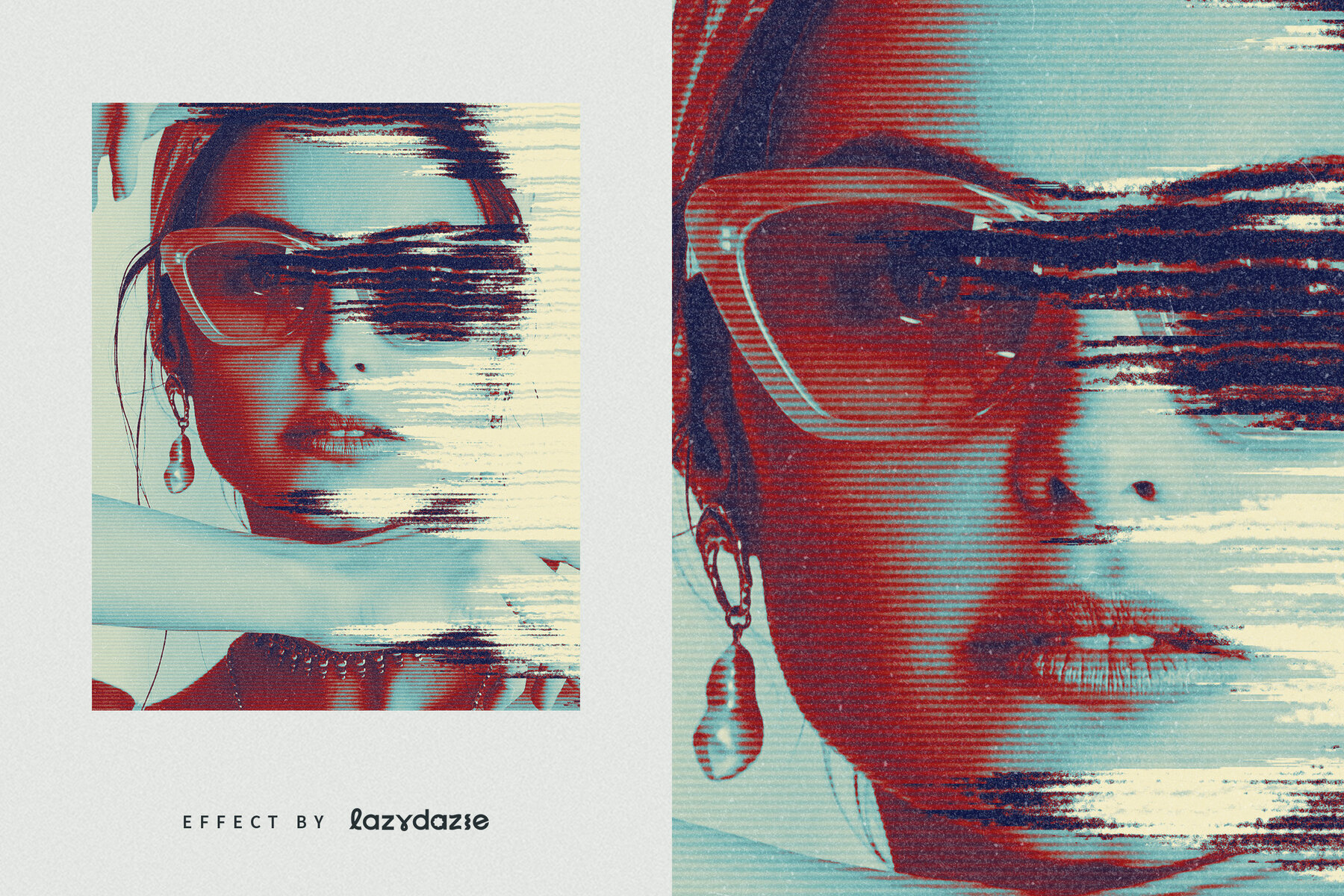 Dissolving Glitch Image Effect Mockup 6