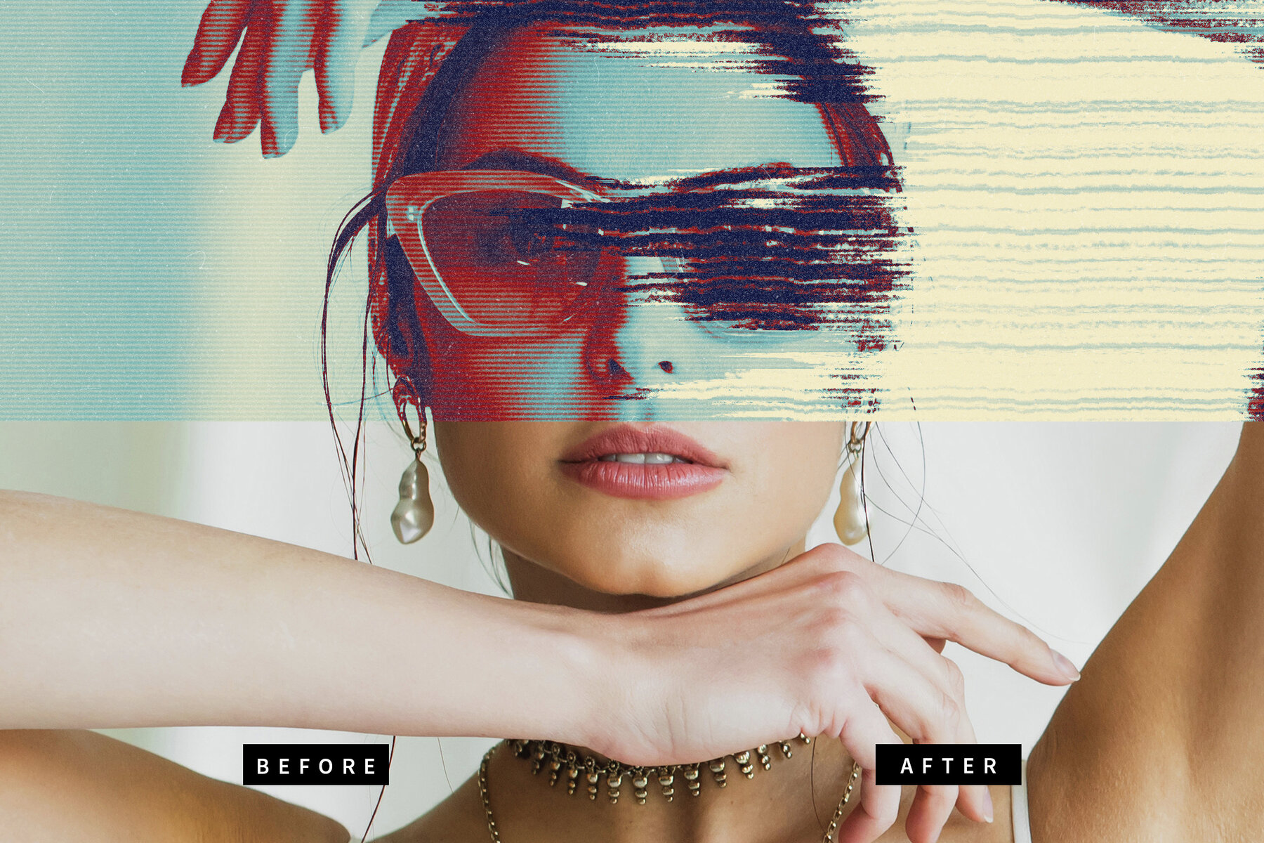 Dissolving Glitch Image Effect Mockup 7