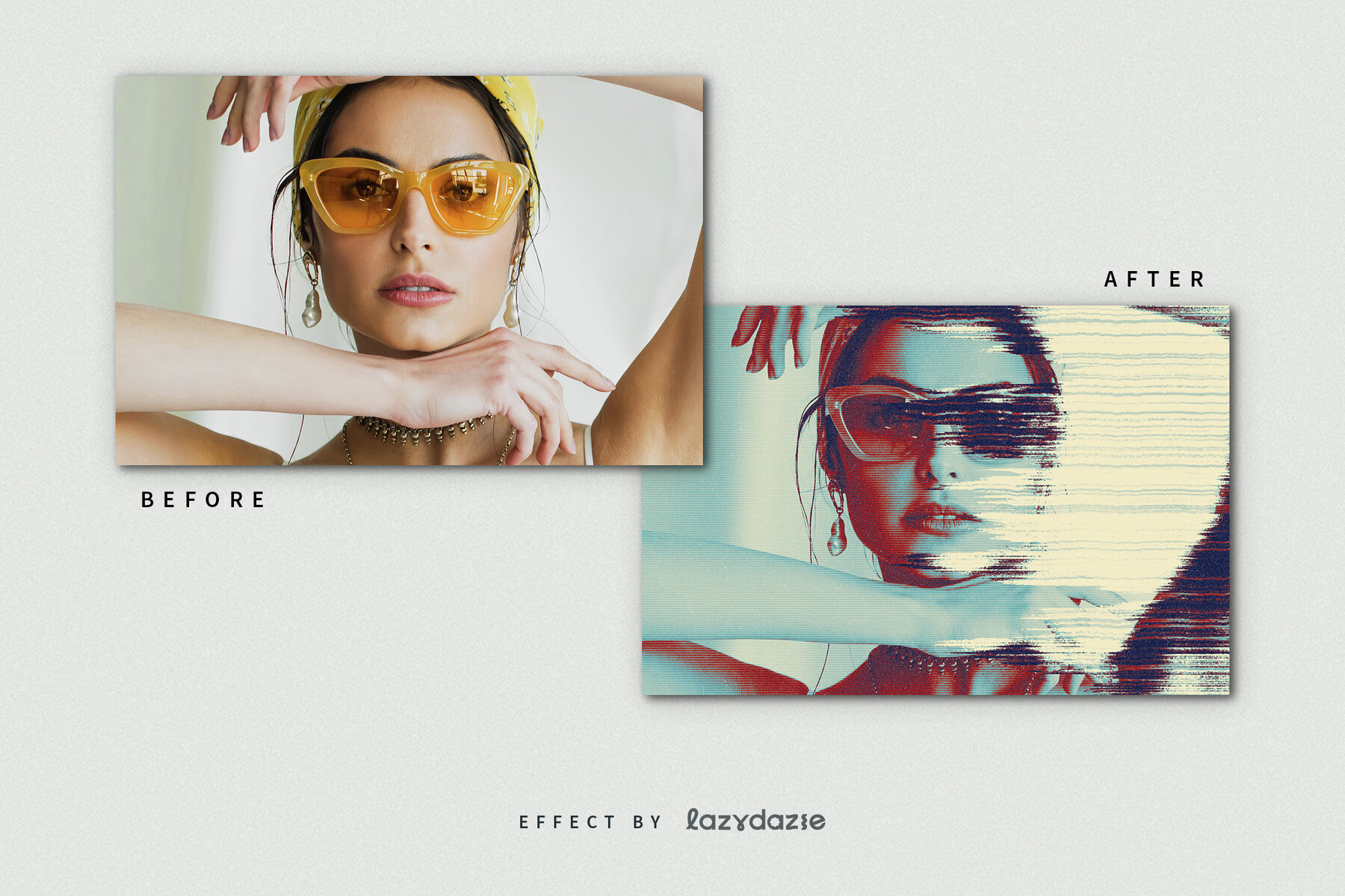 Dissolving Glitch Image Effect Mockup 8