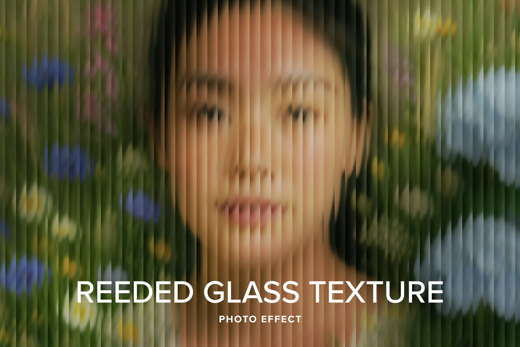 Reeded Glass Texture Image Effect Mockup 1