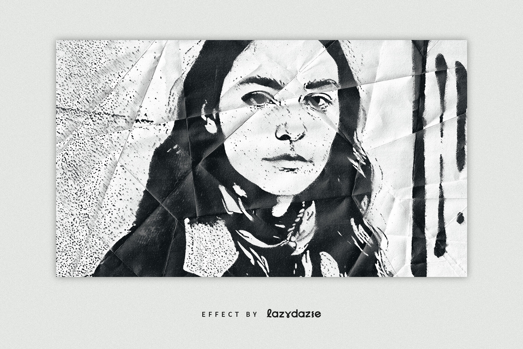 Grunge Ink Stencil Image Effect Mockup 2