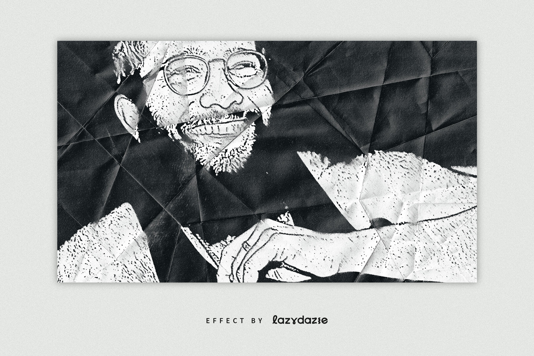 Grunge Ink Stencil Image Effect Mockup 4