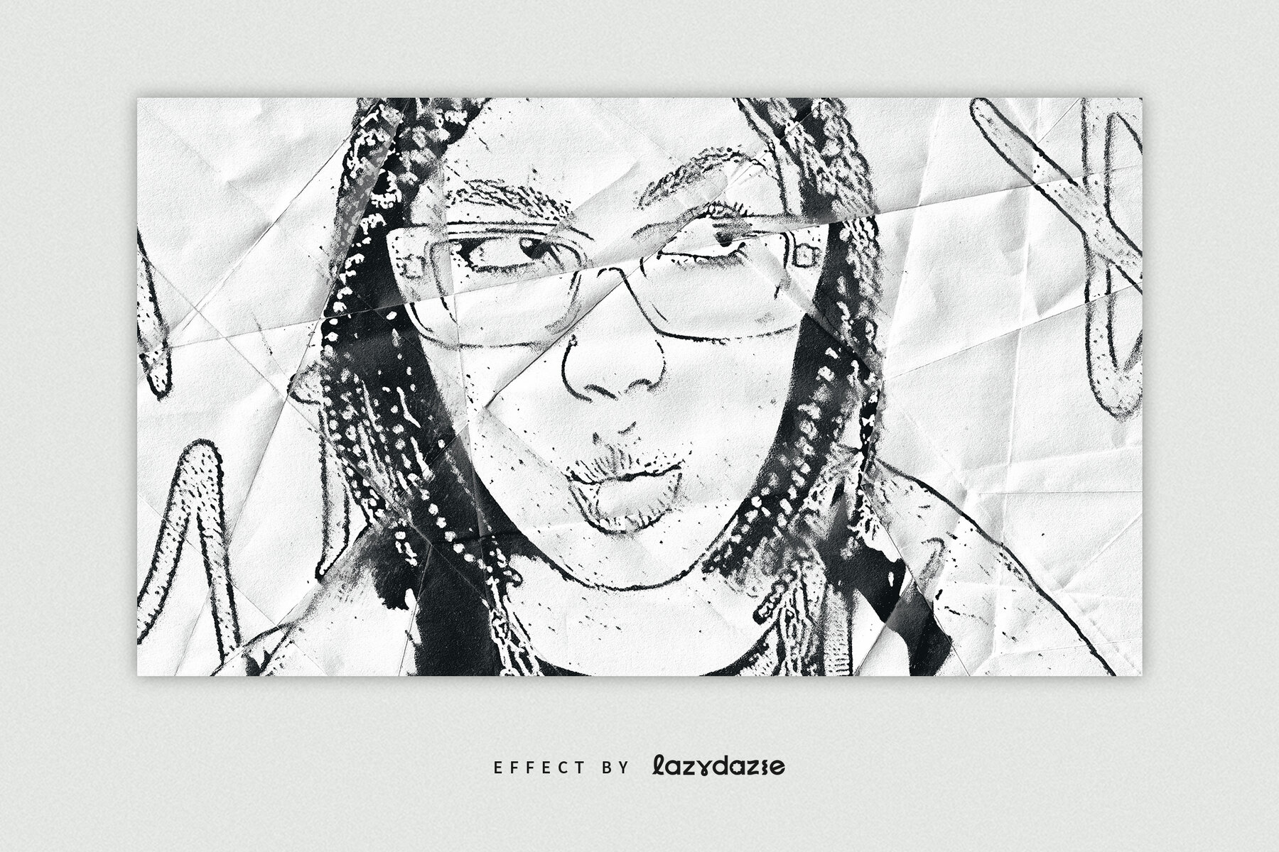 Grunge Ink Stencil Image Effect Mockup 5