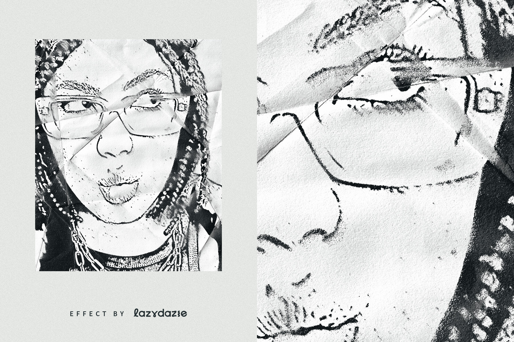 Grunge Ink Stencil Image Effect Mockup 6