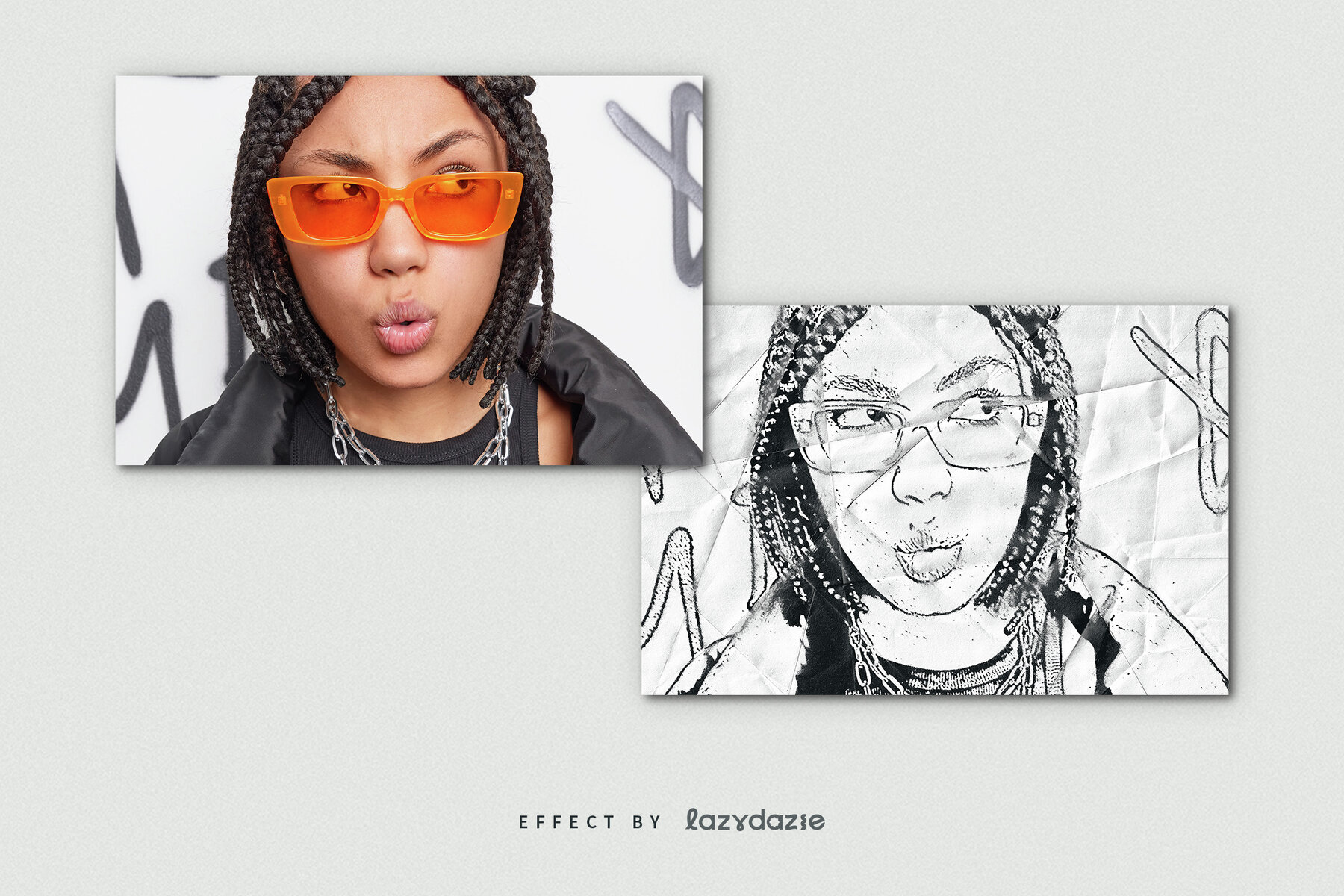 Grunge Ink Stencil Image Effect Mockup 8