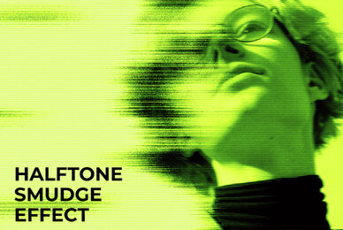 Halftone Smudge Image Effect Mockup