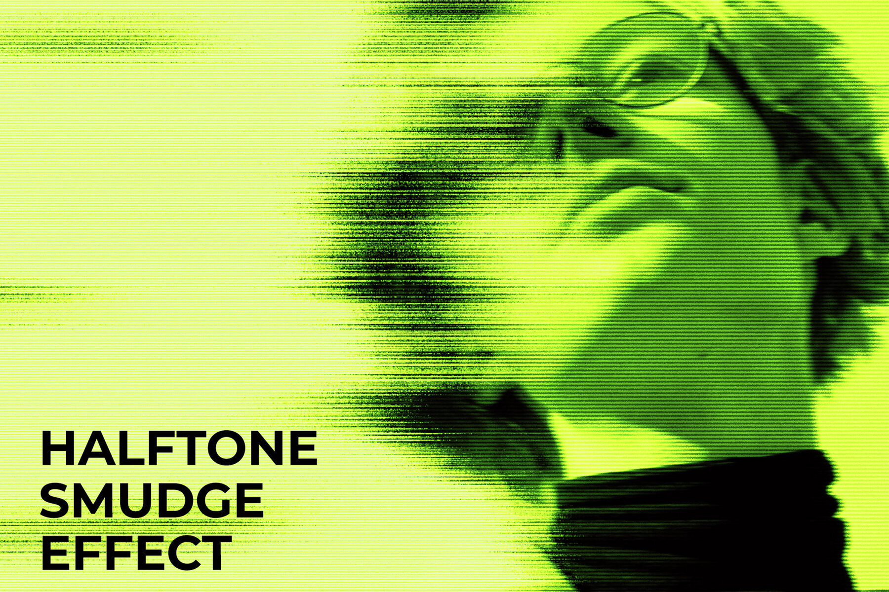 Halftone Smudge Image Effect Mockup 1