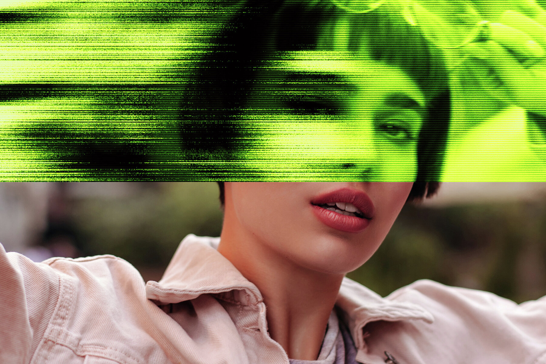 Halftone Smudge Image Effect Mockup 7