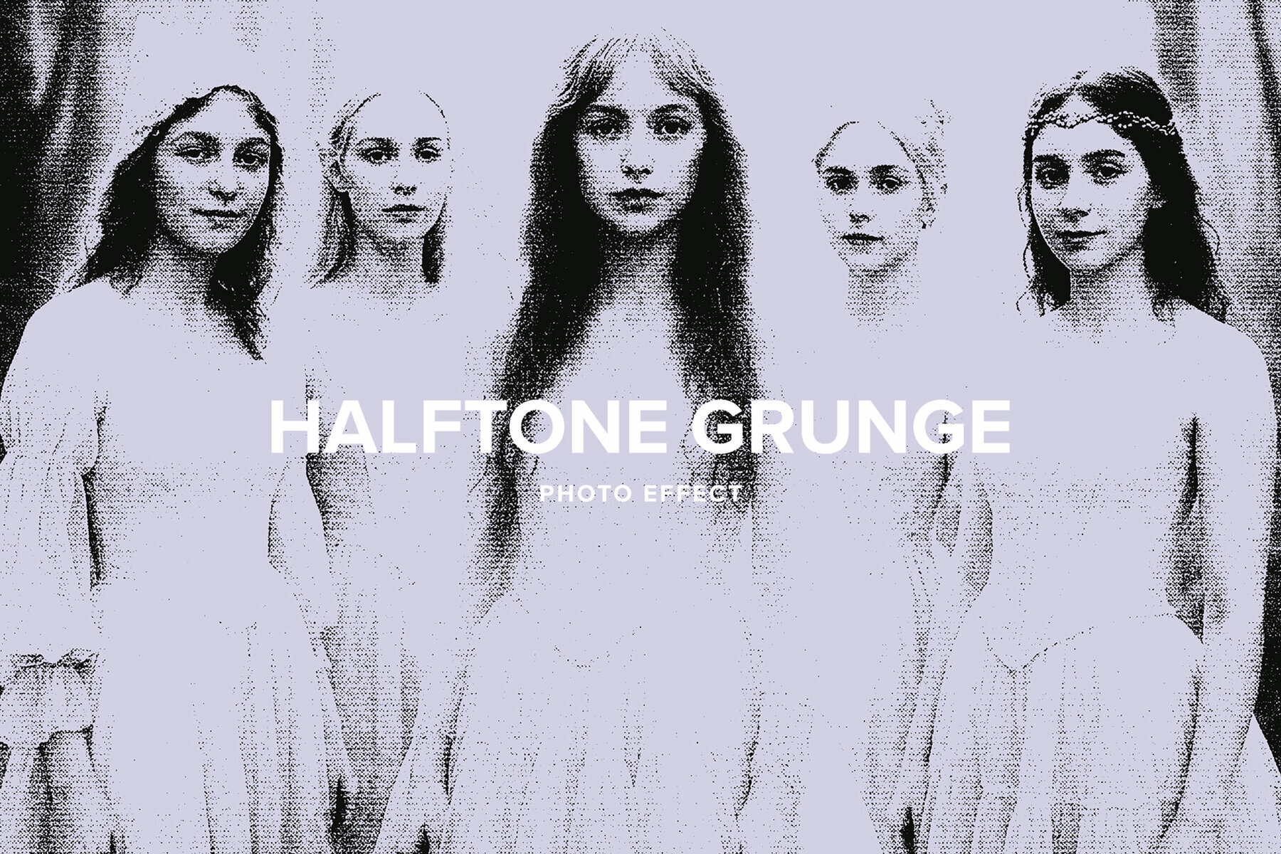 Halftone Grunge Image Effect Mockup 1