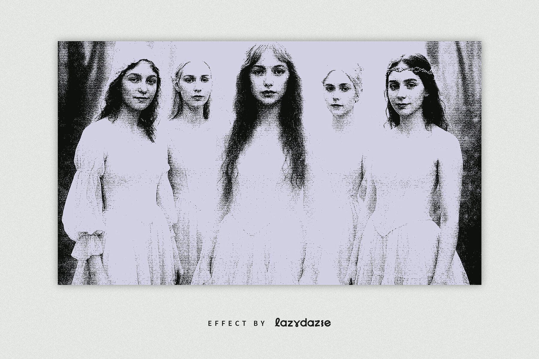 Halftone Grunge Image Effect Mockup 2