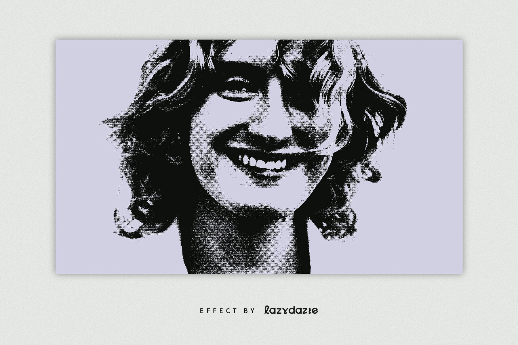 Halftone Grunge Image Effect Mockup 5