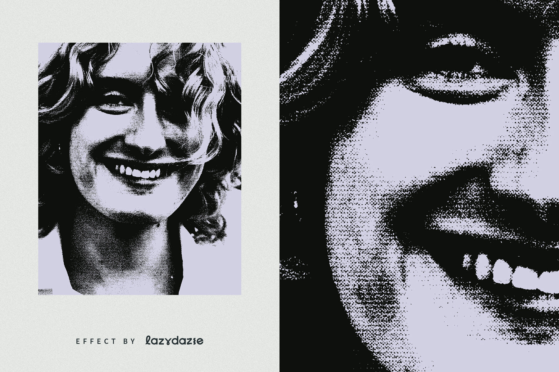 Halftone Grunge Image Effect Mockup 6