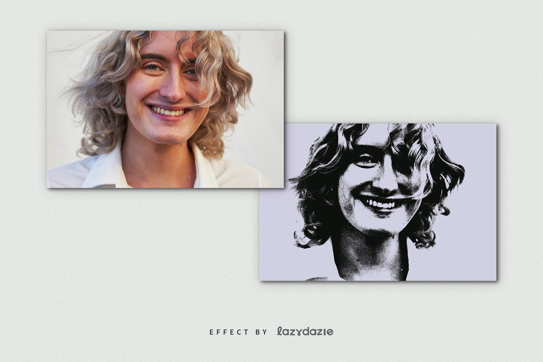 Halftone Grunge Image Effect Mockup 8