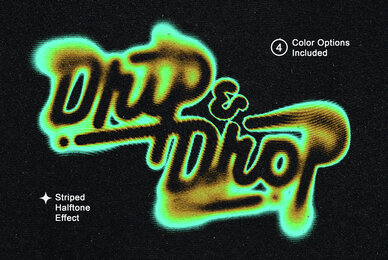 Striped Halftone Text Effect