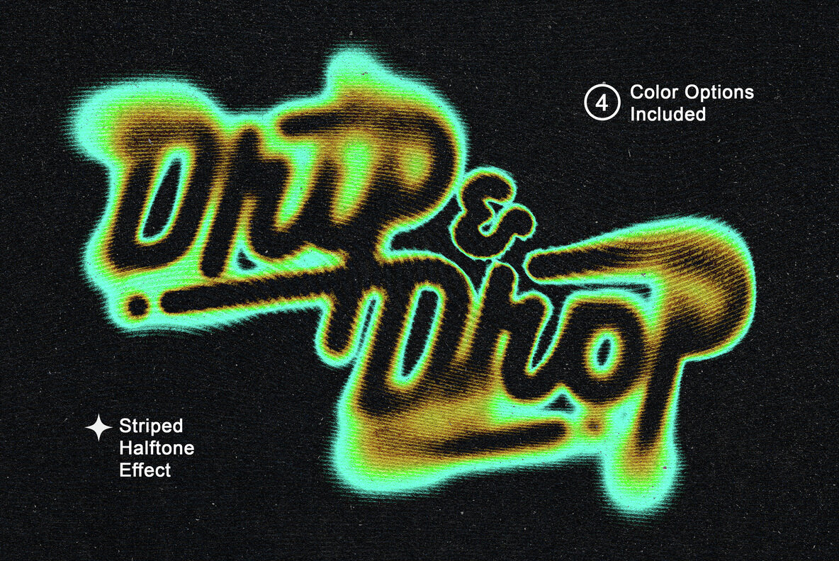 Striped Halftone Text Effect 1