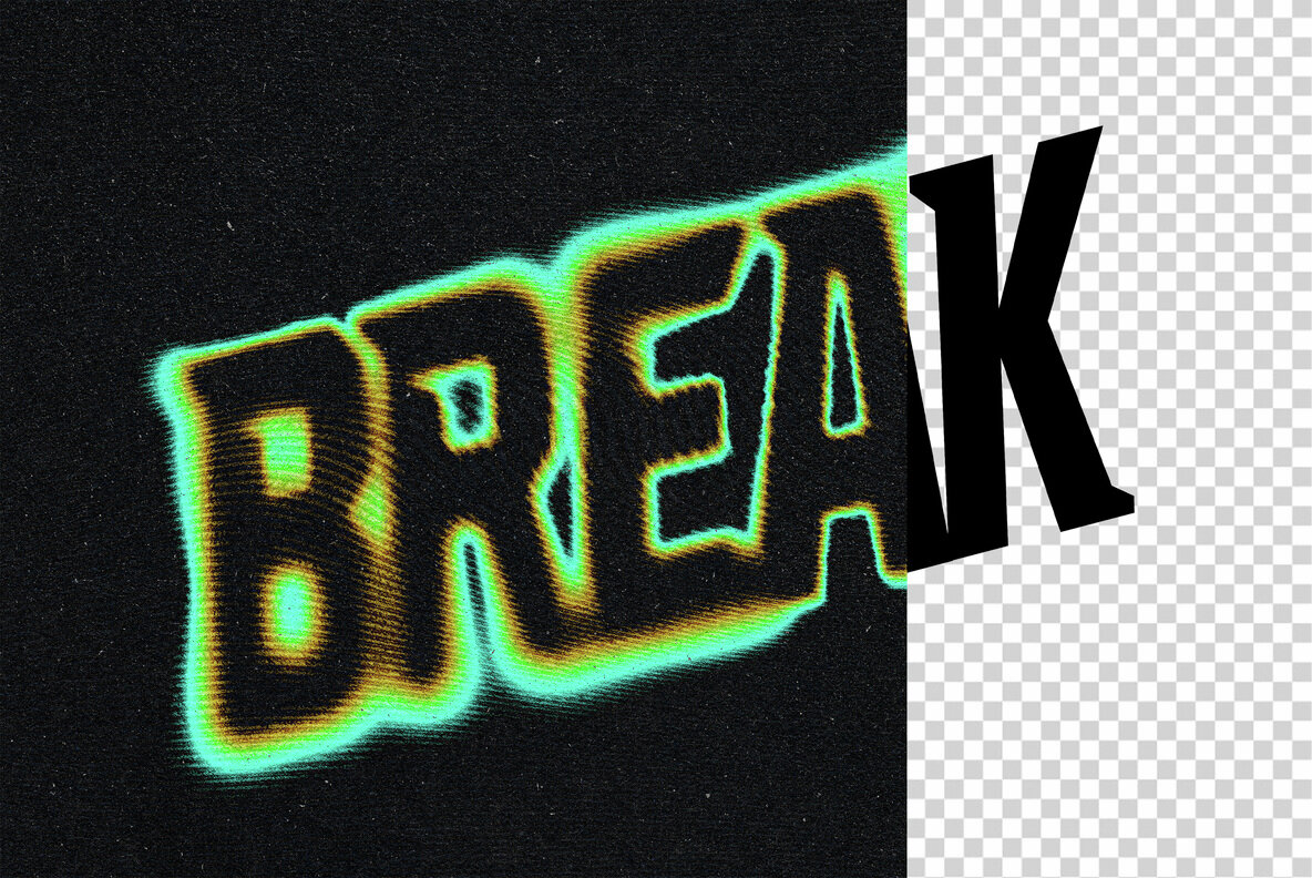 Striped Halftone Text Effect 7