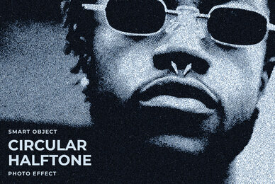 Circular Halftone Image Effect Mockup