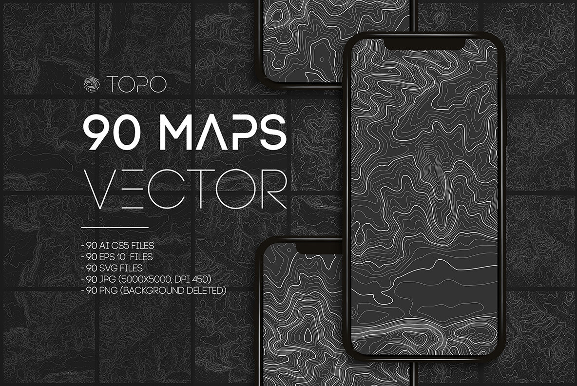 Topographic Maps Vector Bundle 1