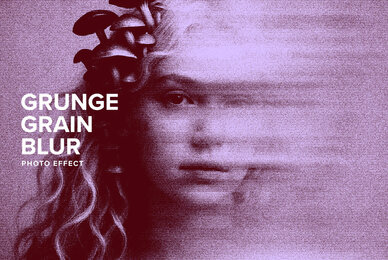 Grunge Grain Blur Image Effect Mockup