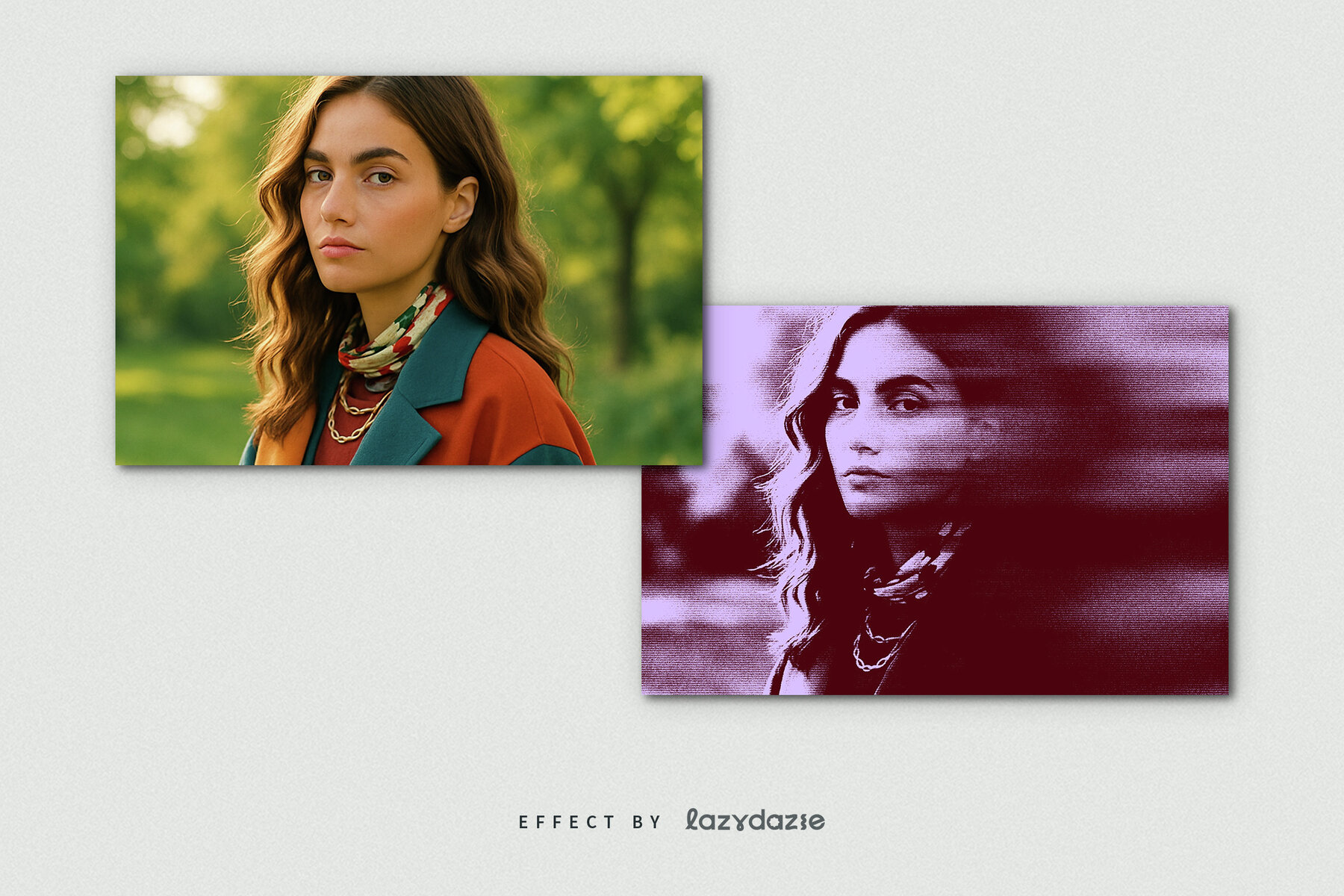 Grunge Grain Blur Image Effect Mockup 8