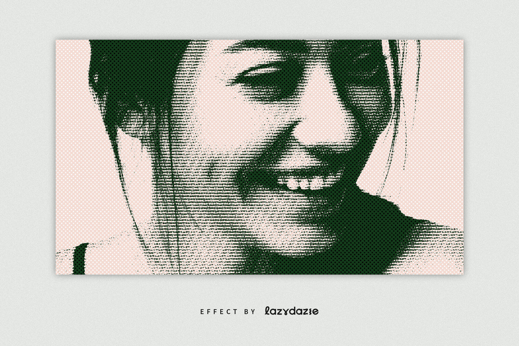 Grunge Halftone Image Effect Mockup 2