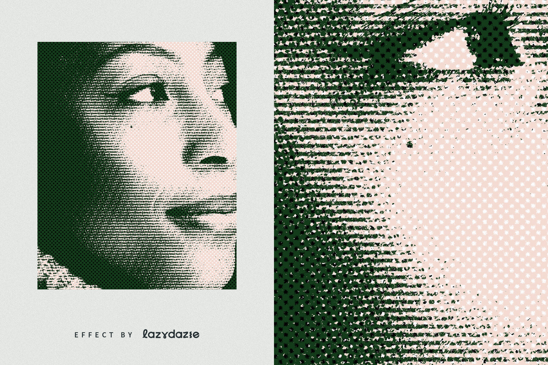 Grunge Halftone Image Effect Mockup 6