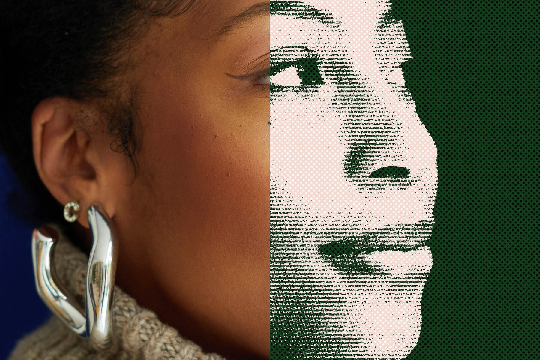 Grunge Halftone Image Effect Mockup 7