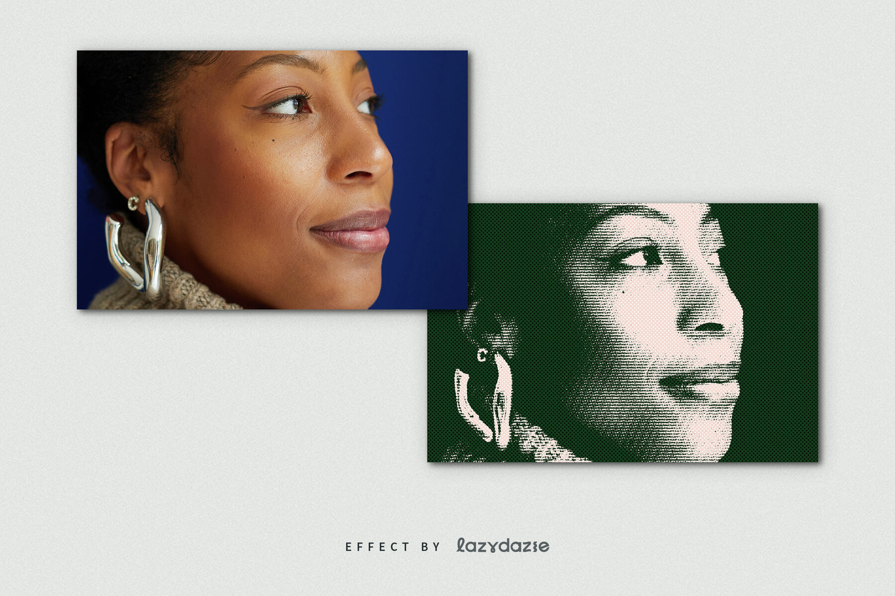 Grunge Halftone Image Effect Mockup 8