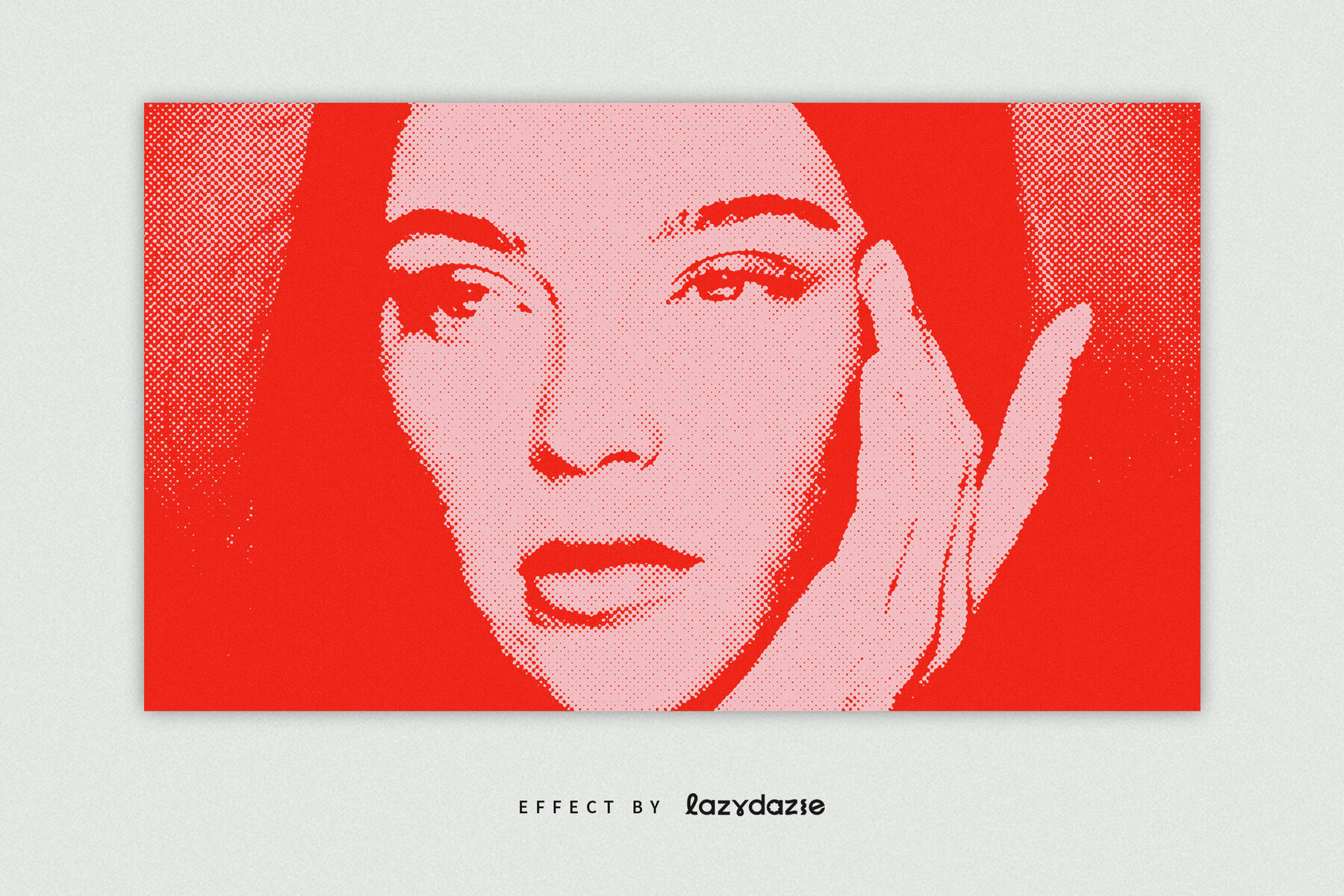 Red Grunge Halftone Image Effect Mockup 2