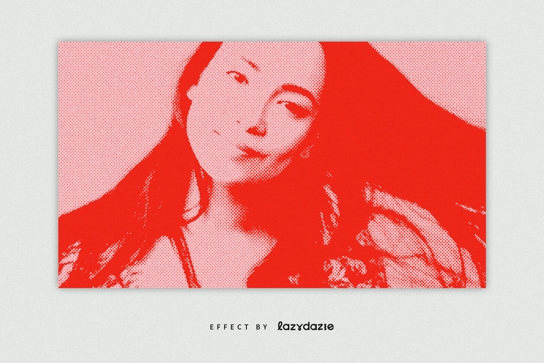 Red Grunge Halftone Image Effect Mockup 3