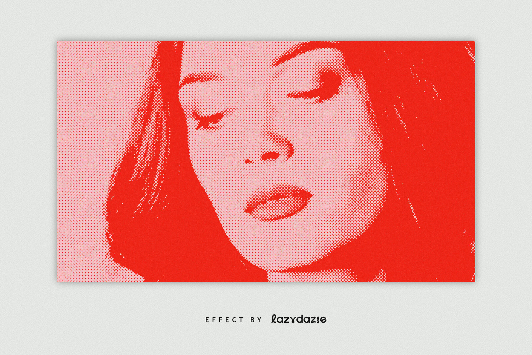 Red Grunge Halftone Image Effect Mockup 4