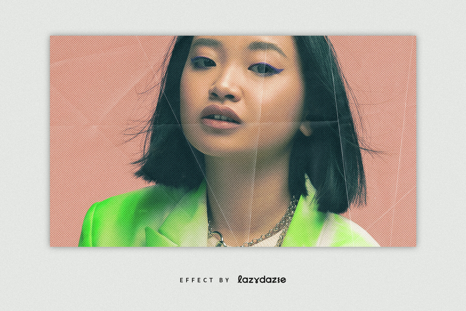 Vintage Paper Image Effect Mockup 3