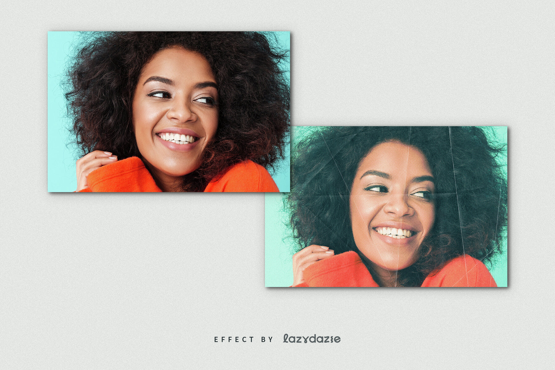 Vintage Paper Image Effect Mockup 8