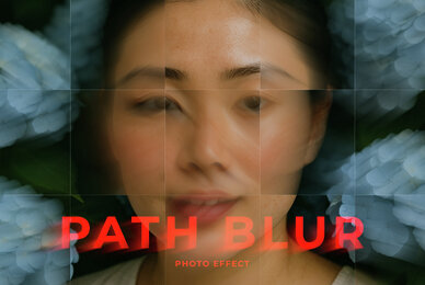 Abstract Path Blur Image Effect Mockup
