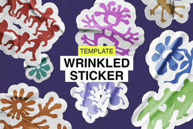 Wrinkled Sticker Mockup